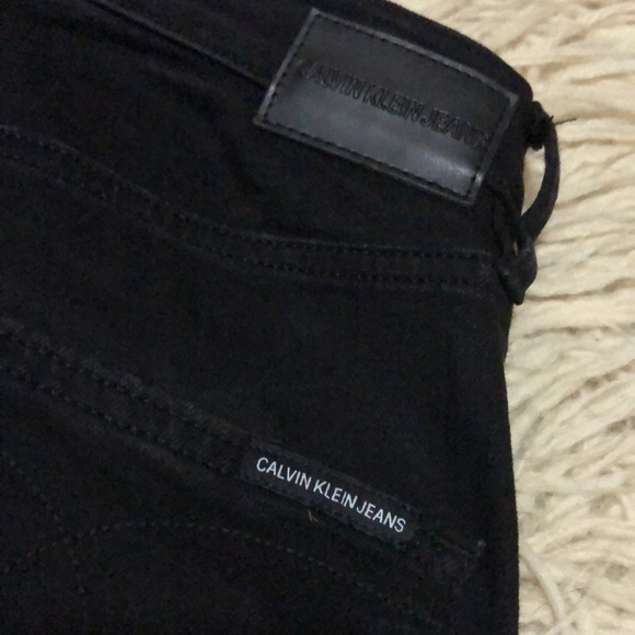CK High Rise Straight “Repreve” Jeans-Sz 25-Black-Frayed Cuffs-EUC - Picture 12 of 12